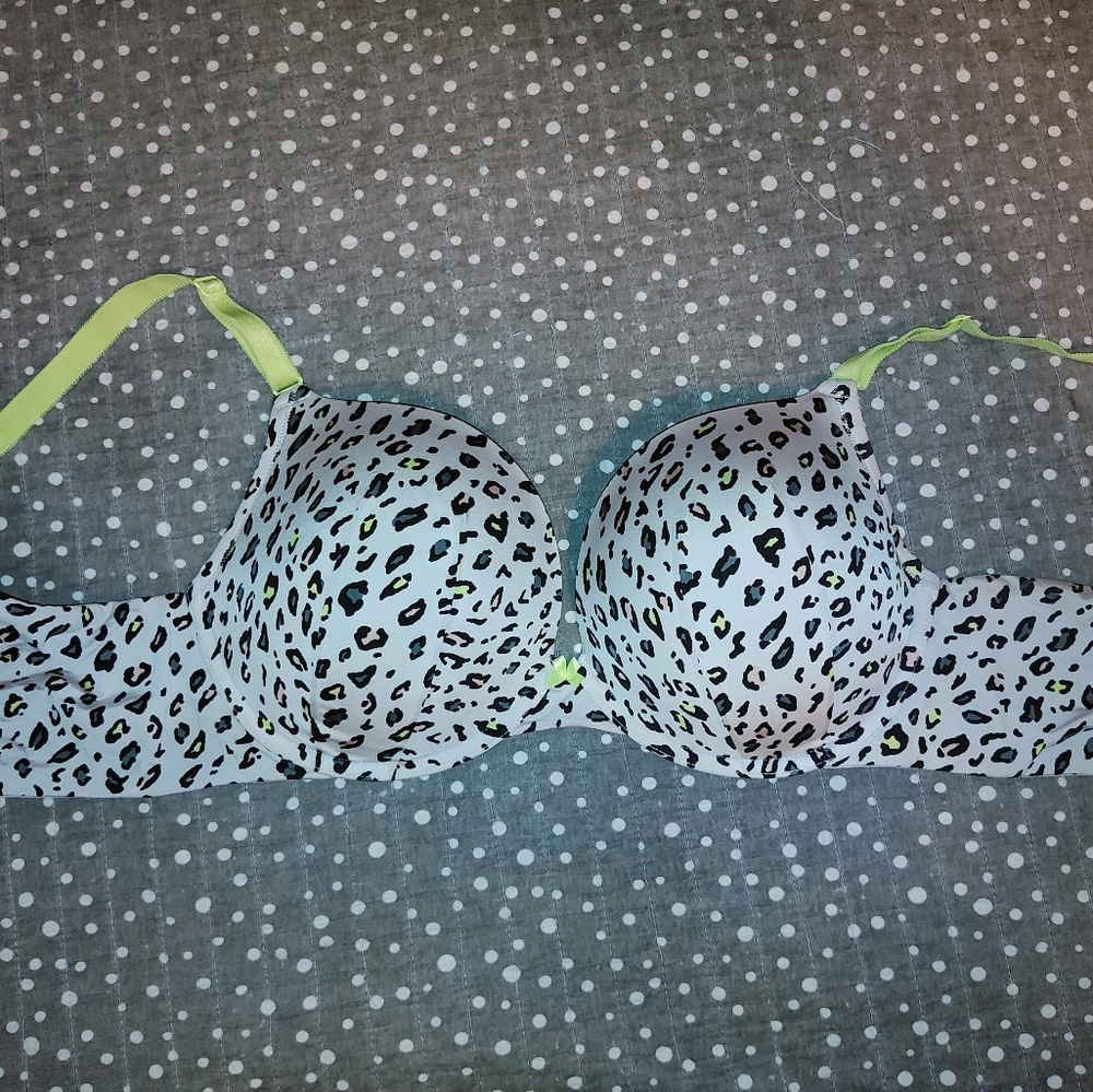 Leopard Print Bra with Neon Accents